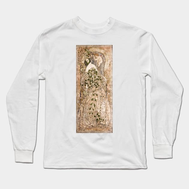 Summer. Art Nouveau gesso panel Long Sleeve T-Shirt by UndiscoveredWonders